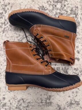Bass Men's Two-Tone Duck Boots in Brown and Black Size 13